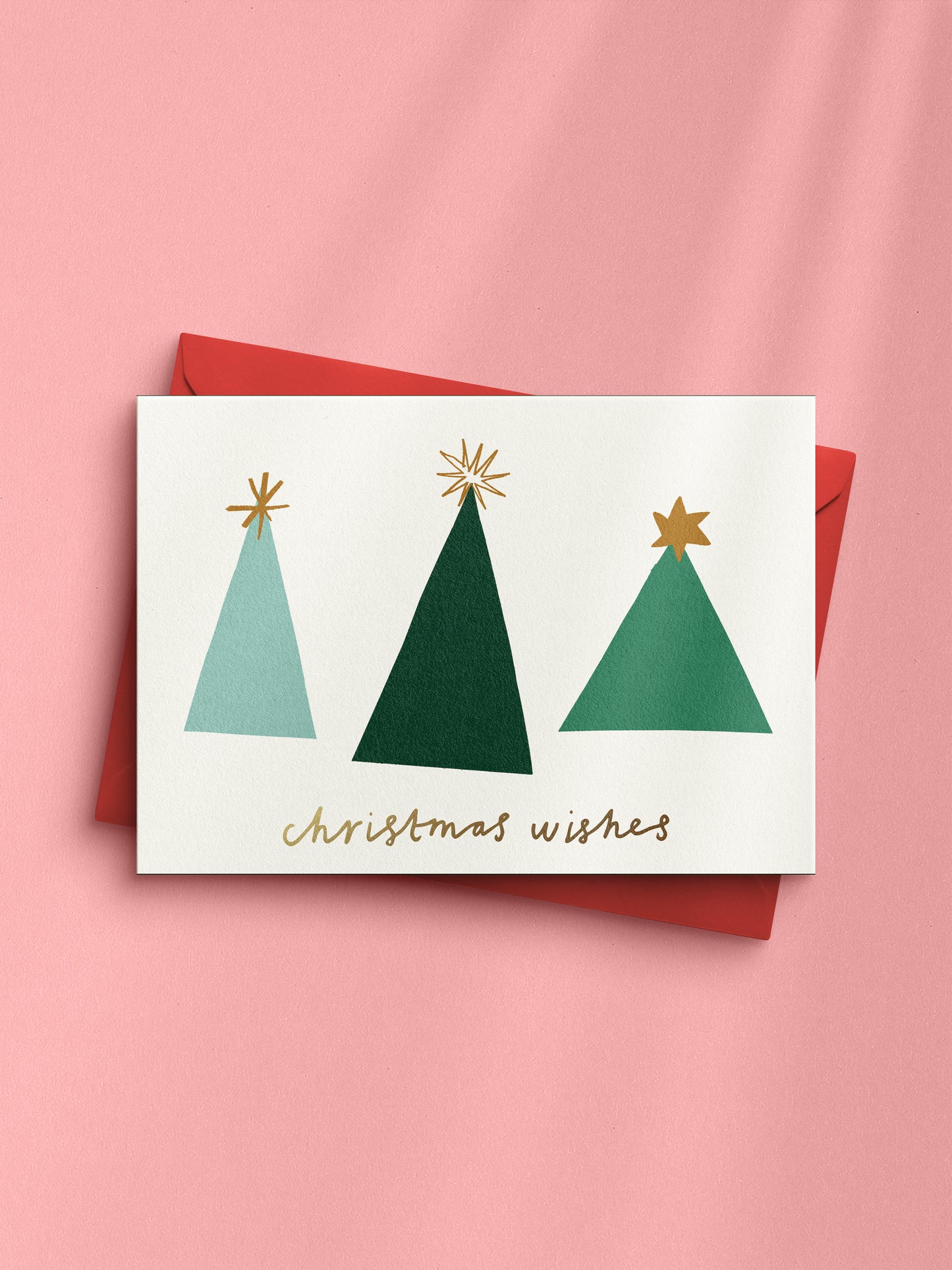 Set of 5 Christmas hand foiled A6 greetings card