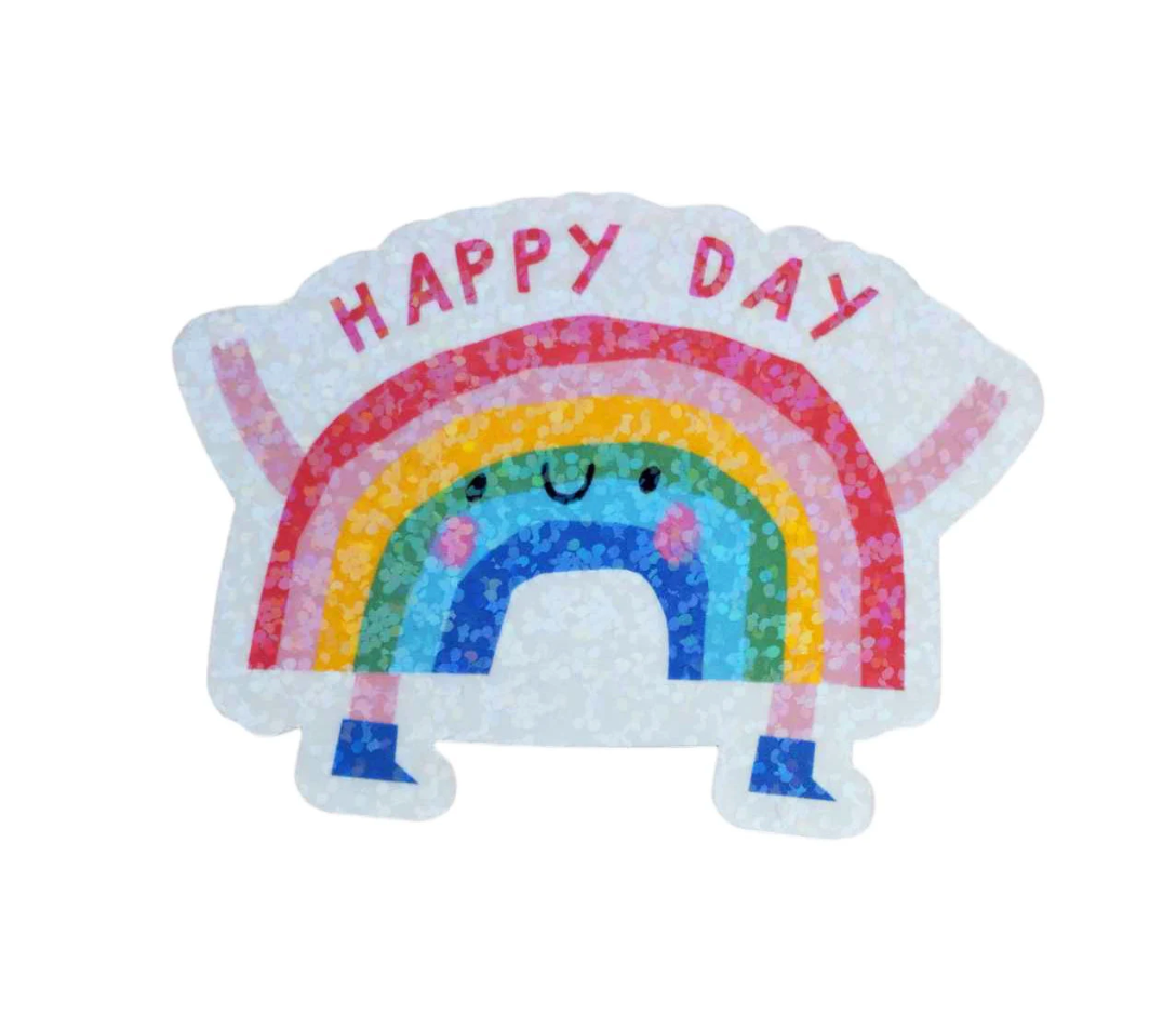 Happy Day Rainbow Sparkly Sticker (Super Seconds sale)