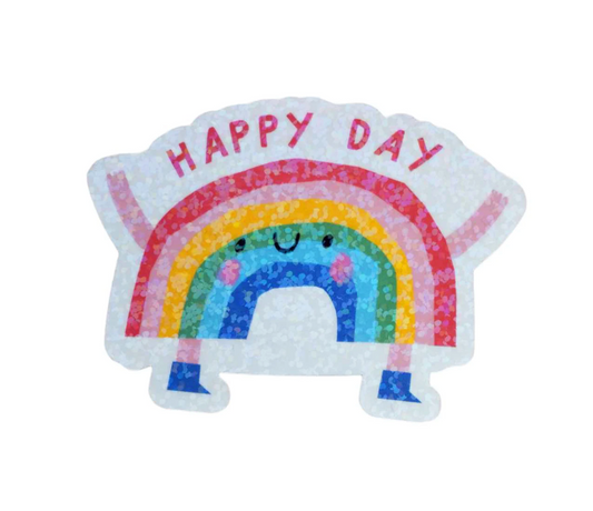 Happy Day Rainbow Sparkly Sticker (Super Seconds sale)