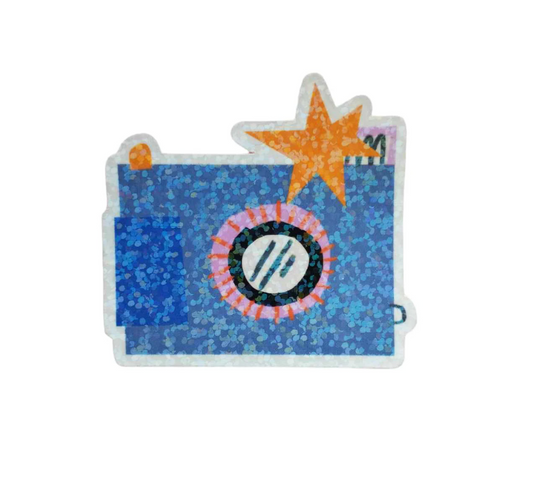 Camera Sparkly Sticker (Super Seconds sale)