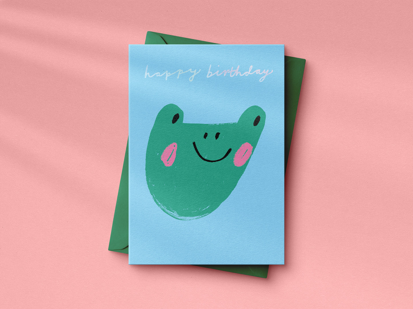 Froggy Holographic hand foiled A6 greetings card
