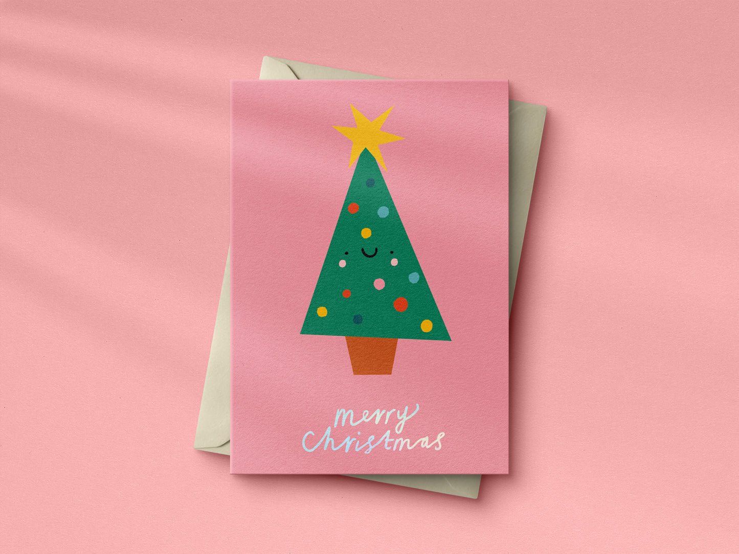 Set of 5 Fun Christmas hand foiled A6 greetings card