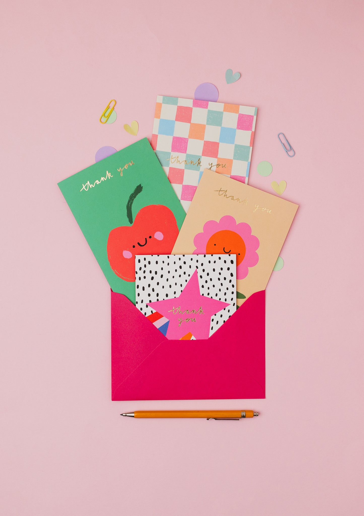 Happy Apple Thank you hand foiled A6 greetings card