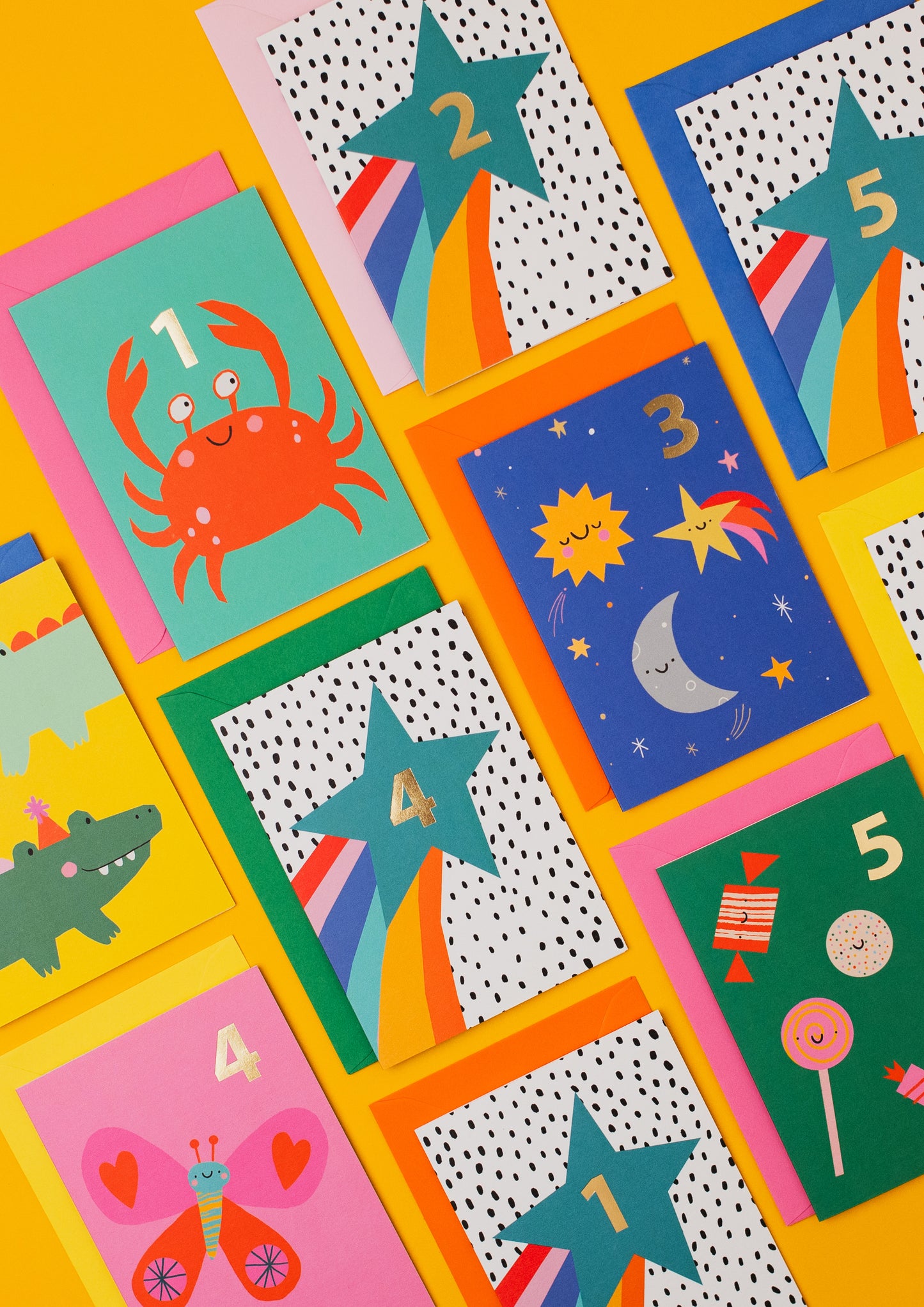 Cute Space 3rd Birthday hand foiled A6 greetings card