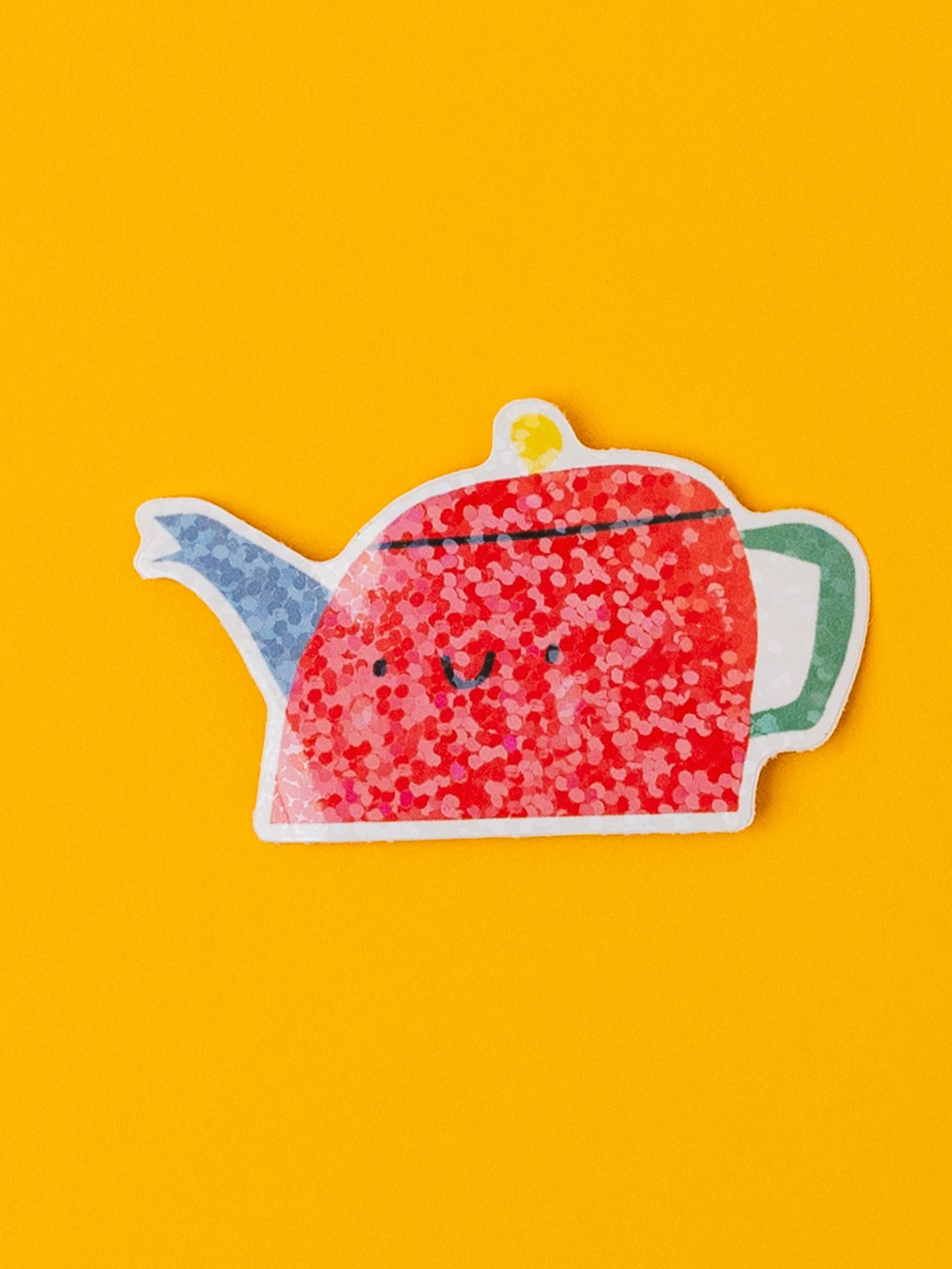 Cute Teapot Holographic Vinyl Sticker