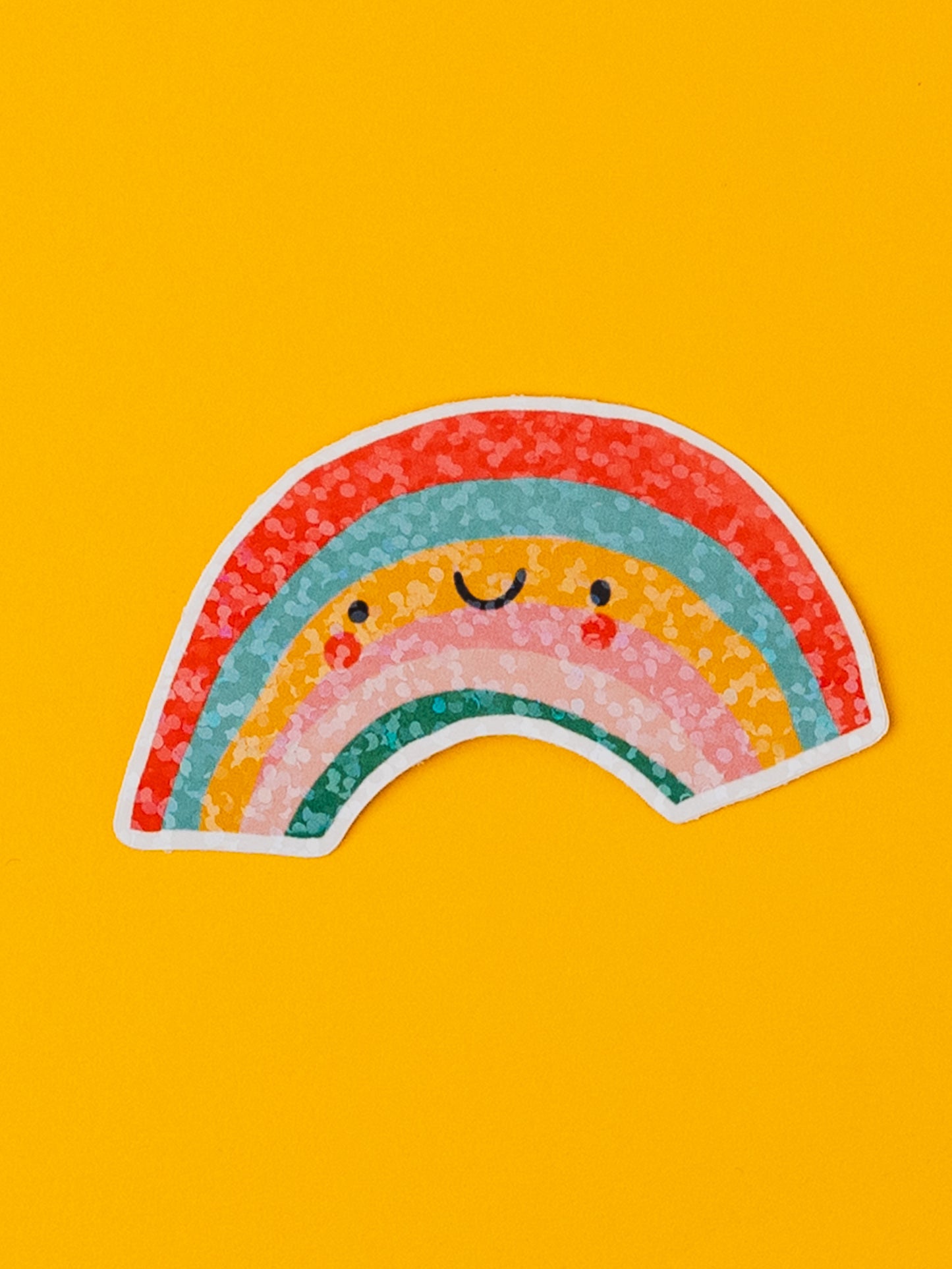 Happy Rainbow Holographic Vinyl Sticker