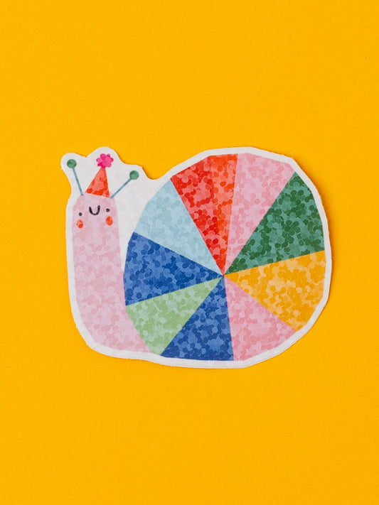 Rainbow Snail Holographic Vinyl Sticker