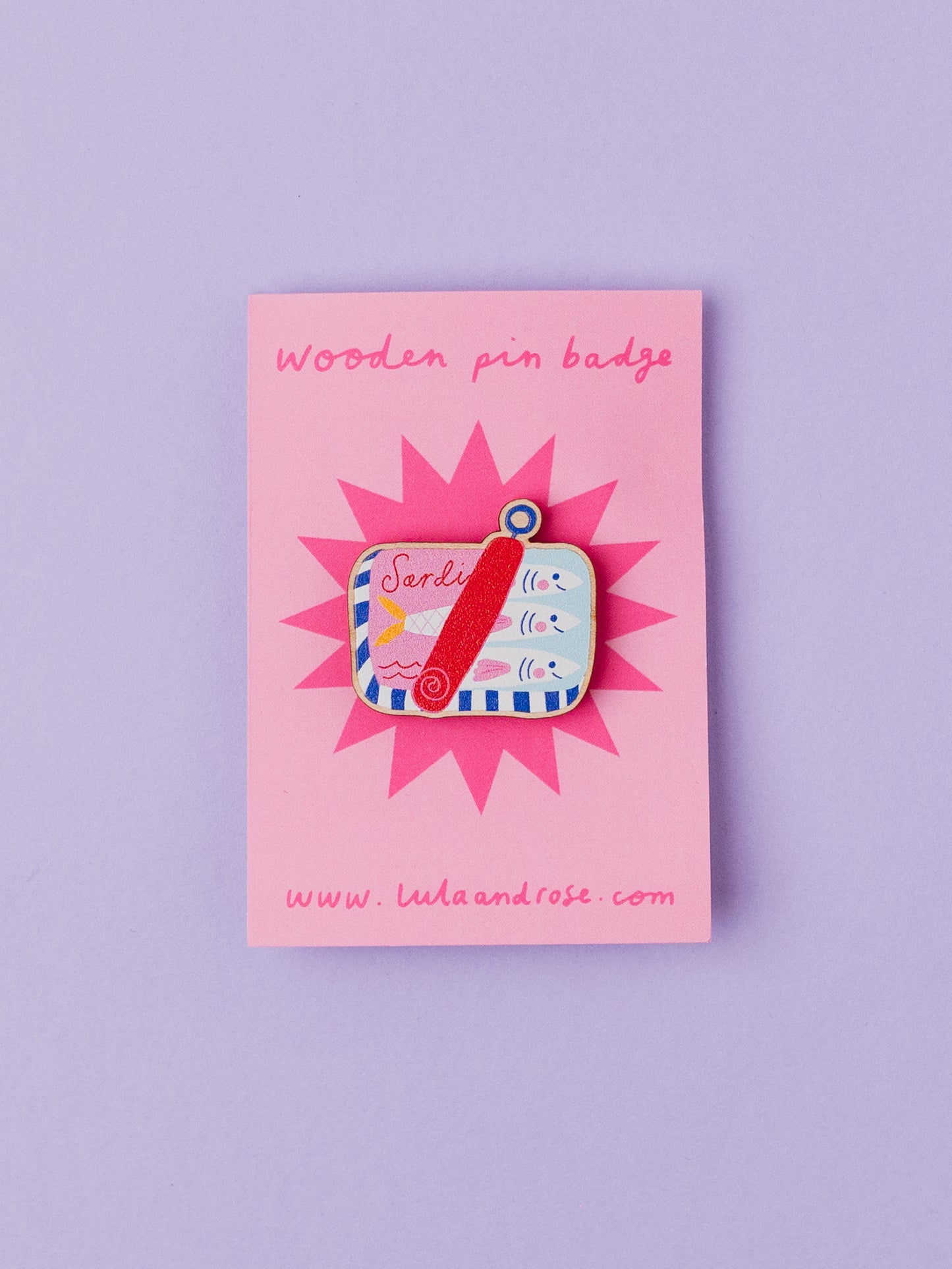 Sardines Wooden Pin Brooch