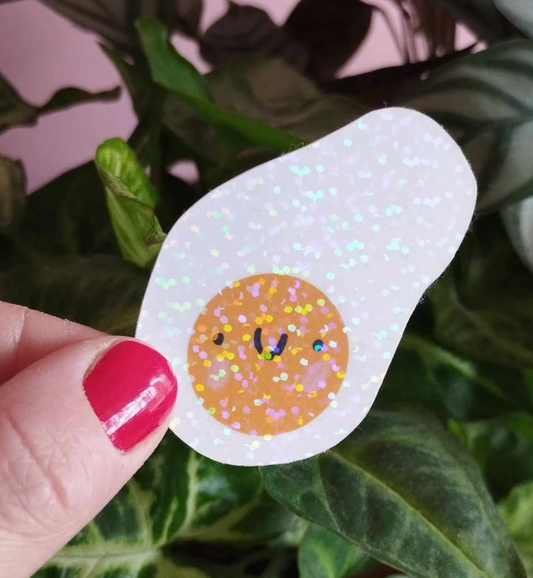 Fried Egg Sparkly Sticker (Super Seconds sale)
