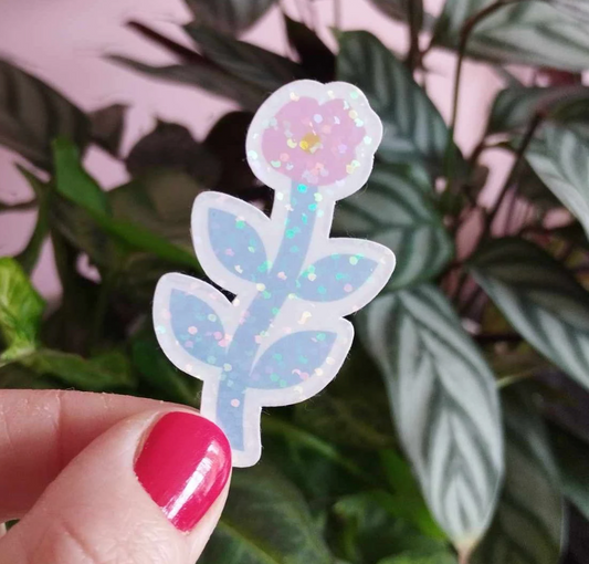 Flower Sparkly Sticker (Super Seconds sale)