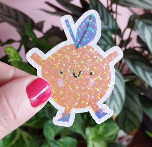 Orange Sparkly Sticker (Super Seconds sale)