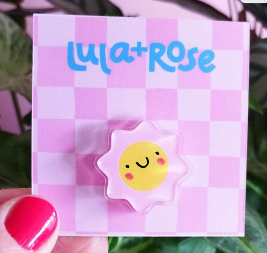 Happy Flower Acrylic Pin: Eco-Friendly Badge (Super Seconds sale)