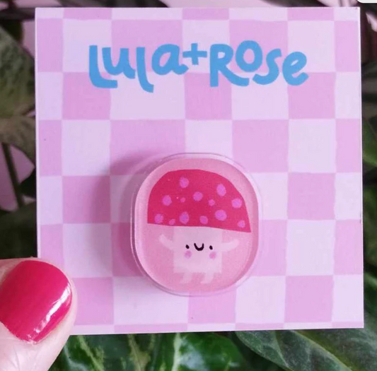 Mushroom Acrylic Pin: Eco-Friendly Badge (Super Seconds sale)