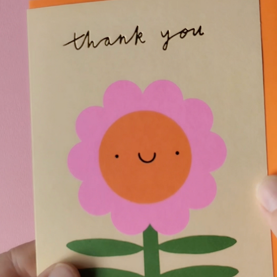 smiling flower thank you card