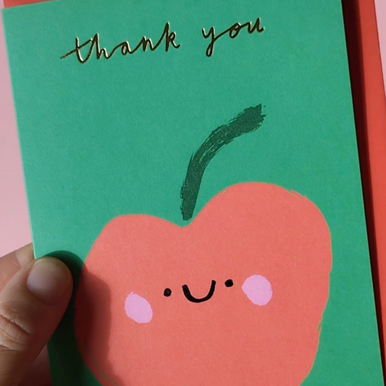 Happy Apple Thank you Card